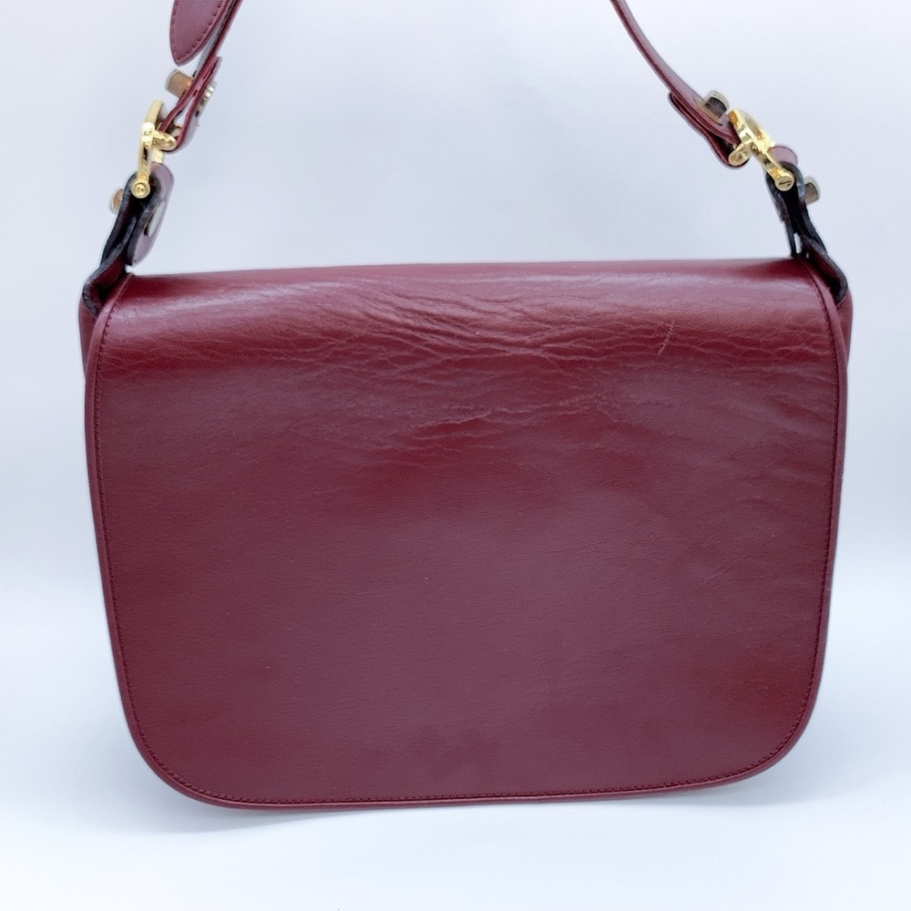 Vintage Must de Cartier Burgundy Crossbody Leather Bag